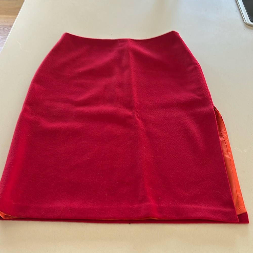 Club Monaco Red Wool Skirt.